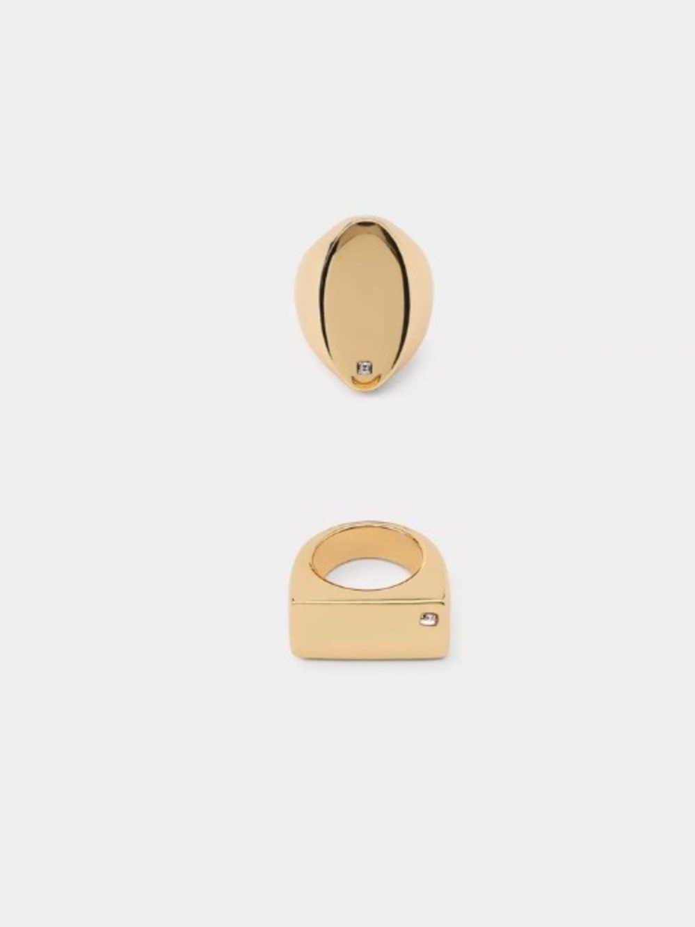 ZARA NWT Gold Bold Dome Ring Set | Minimalist Statement Jewelry